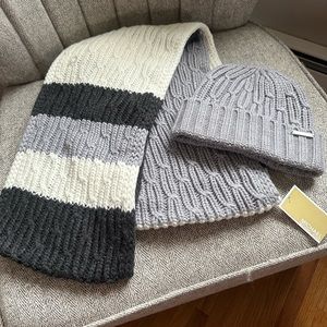 Brand new never worn. Michael Kors infinity scarf and beanie set
